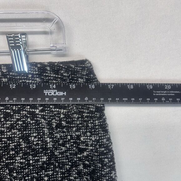 Maurices Womens 5/6 Pnecil Skirt Polyester Wool Blend Black White Zip Up Work - Picture 6 of 8